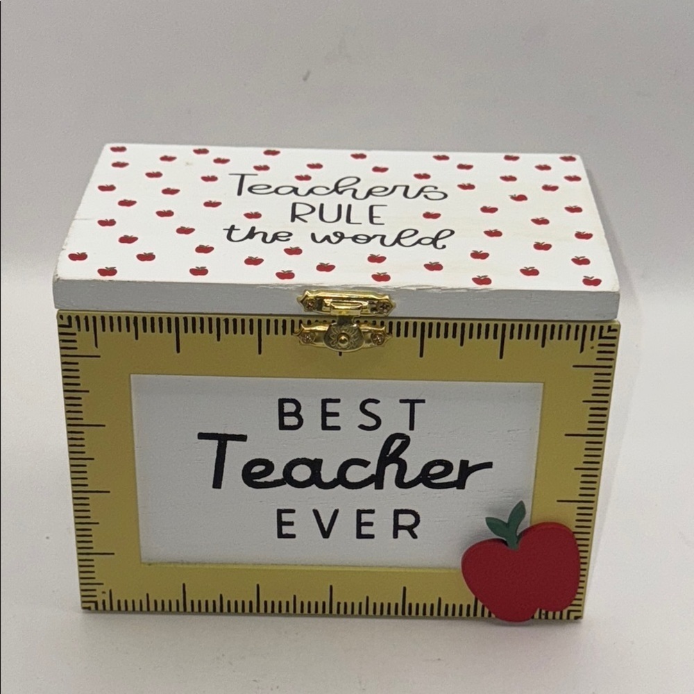 Teacher Themed Decorative Box recipe trinket box - Picture 1 of 6